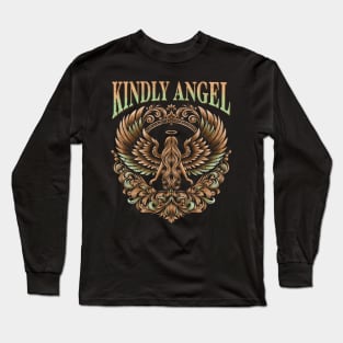 Kindly Angel with Ornaments and Wings Long Sleeve T-Shirt